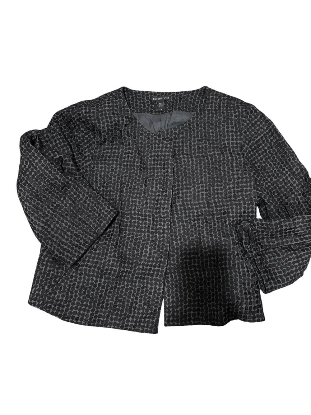 Black Geometric Button-Up jacket